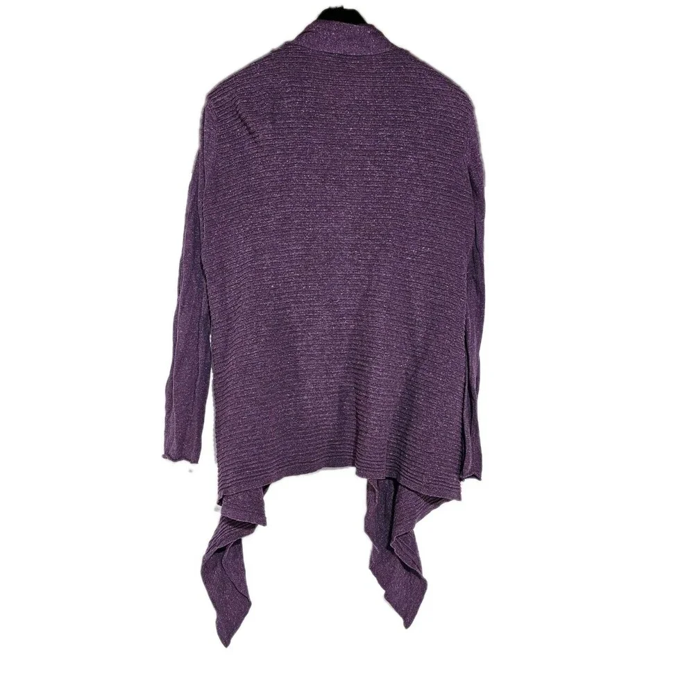Eileen Fisher Sweater Cardigan Women's M Purple Long Sleeve Open Front - Picture 3 of 10